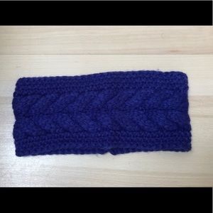 Blue winter ear warmer headband